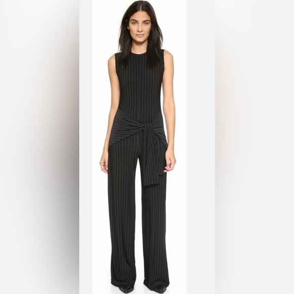 NORMA KAMALI  KAMALIKULTURE
Sleeveless Tie Front Jumpsuit - Picture 1 of 10